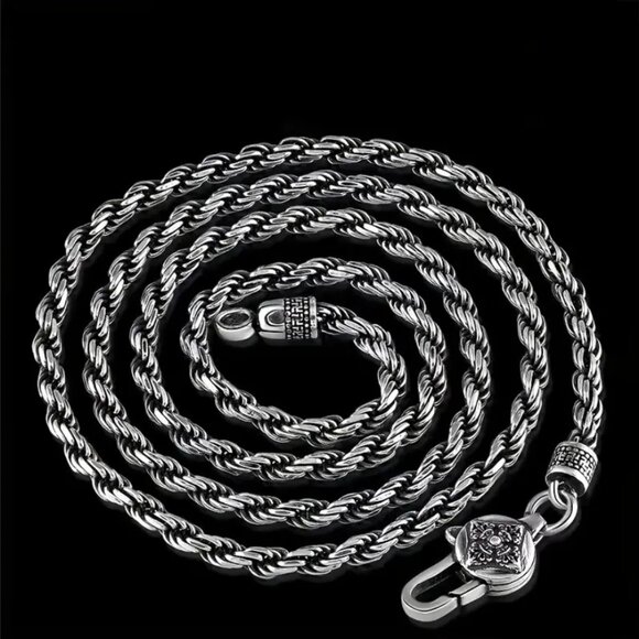 Accessories | 22 Mens 18k White Gold Twisted Rope Chain Necklace 22 ...